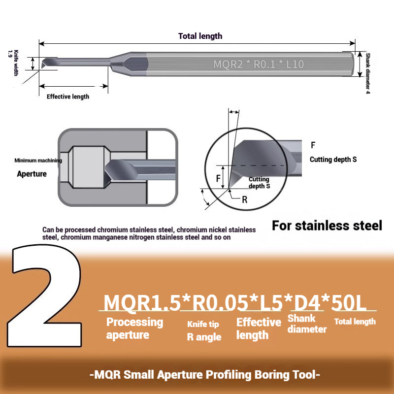 1127-Profiling Turning Tools Small Bore Boring Tools CNC Stainless Steel Aluminum MQR Turning Bore Micro Turning Tools Boring Turning Tools Shandong Denso Pricision Tools Co.,Ltd.